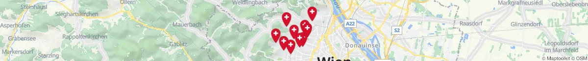 Map view for Pharmacies emergency services nearby Salmannsdorf (1190 - Döbling, Wien)